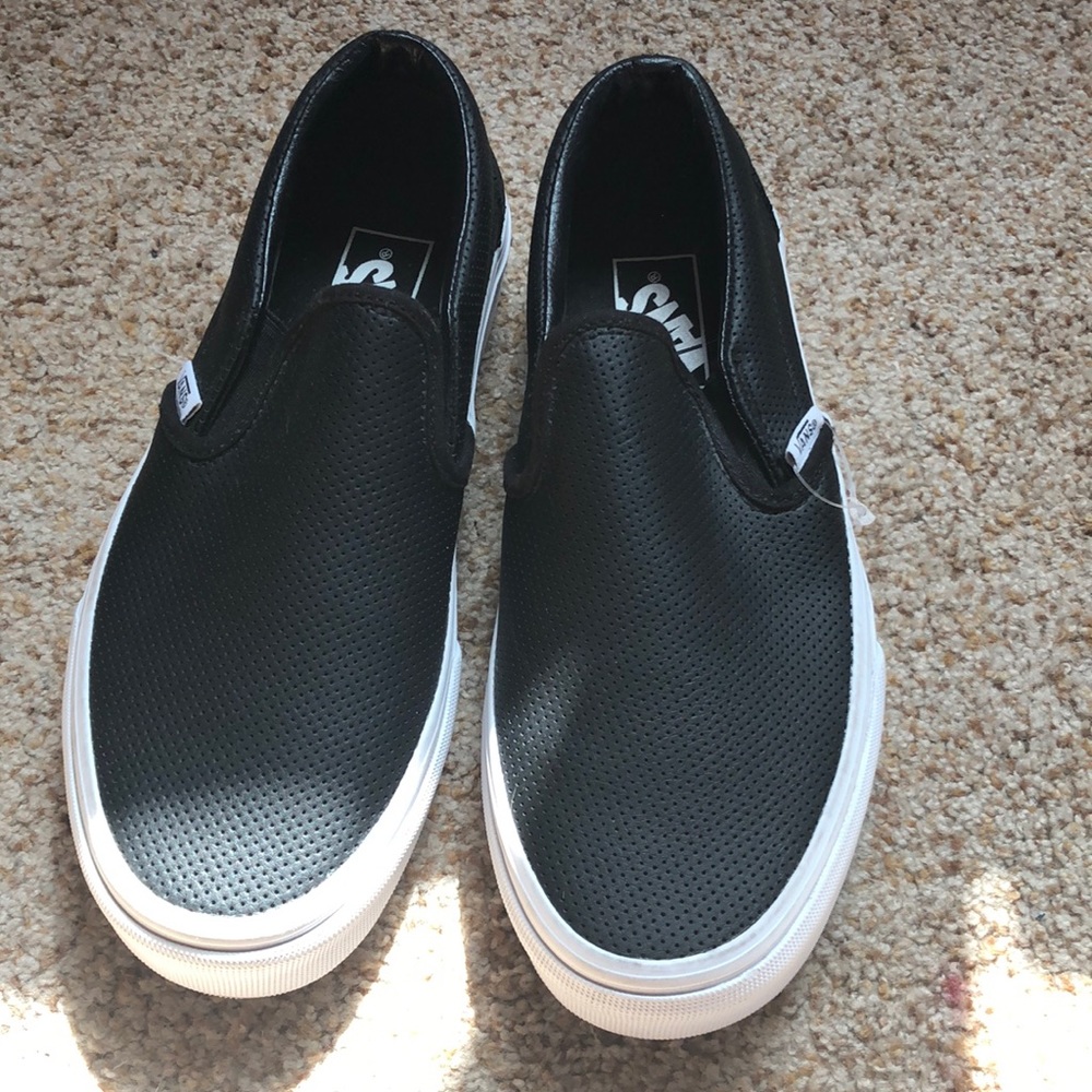 vans leather slip on-s
